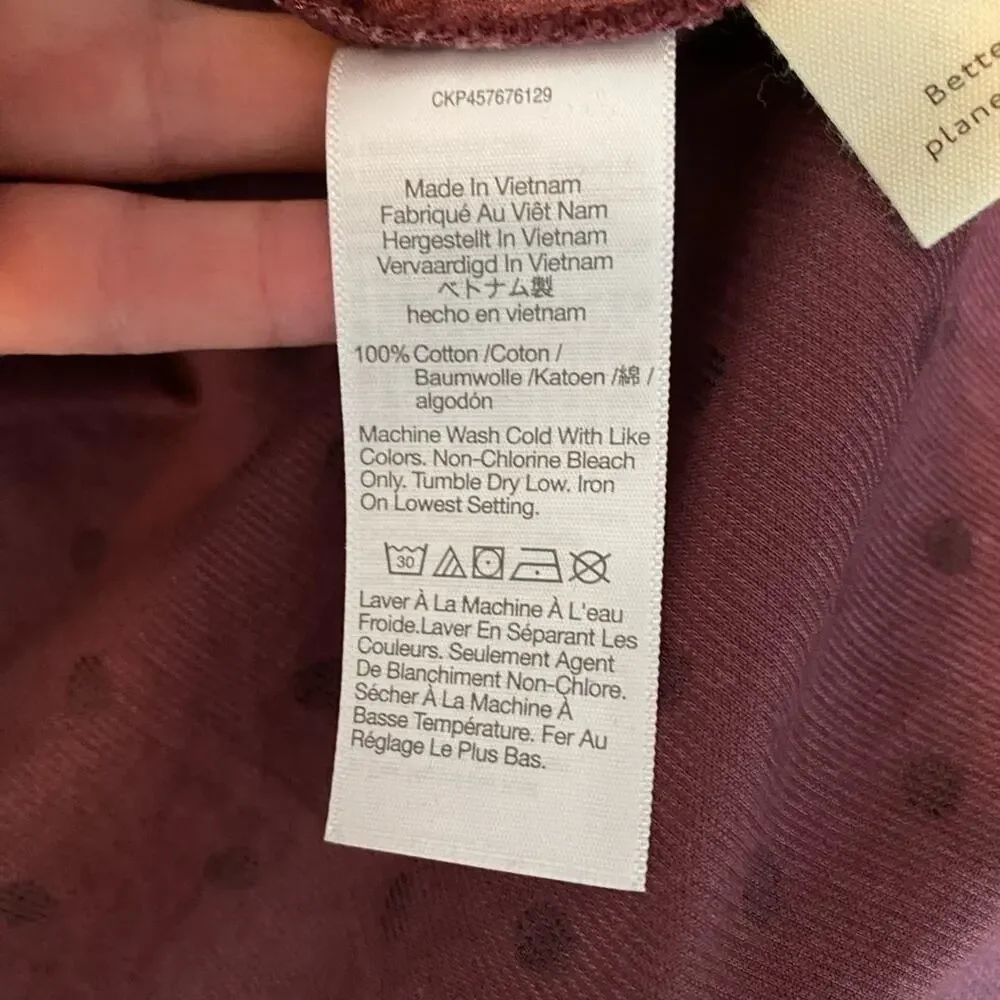 Madewell‎ NWT Women's S Corduroy Polka Dot Oversized Button Down Shirt Casual